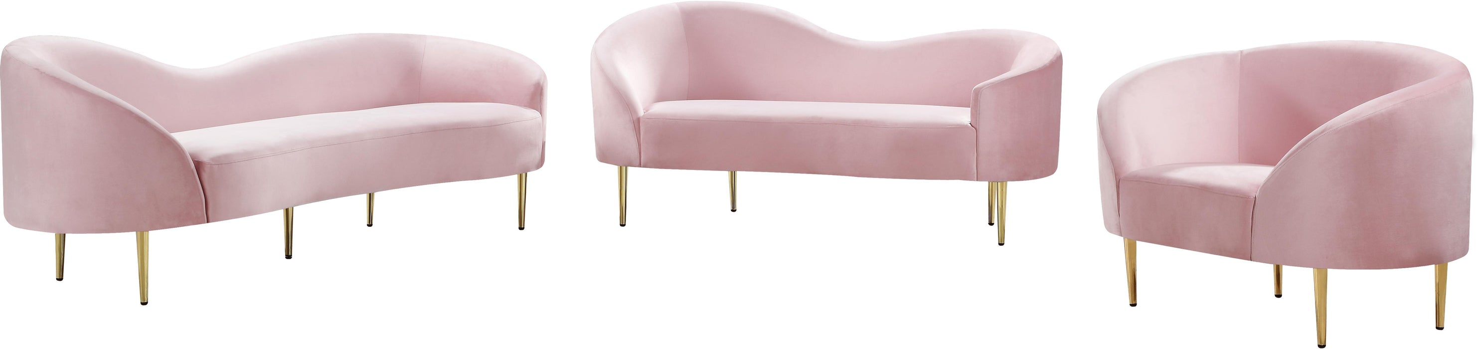 Ritz Pink Velvet Loveseat - Royal Furniture & Gifts (MI) - Multi Location