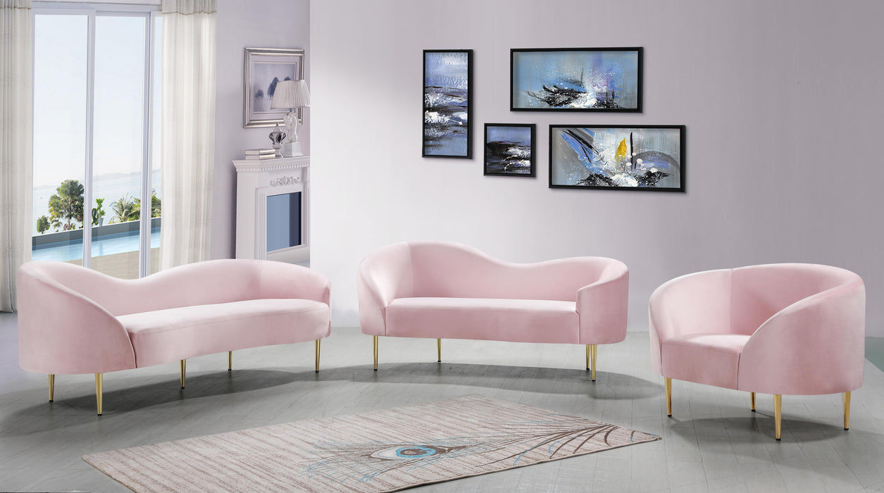 Ritz Pink Velvet Loveseat - Royal Furniture & Gifts (MI) - Multi Location
