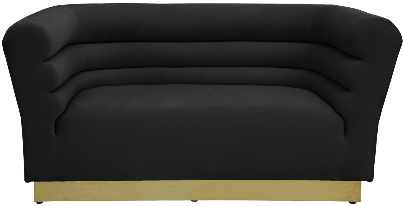 Bellini Black Velvet Loveseat - Royal Furniture & Gifts (MI) - Multi Location