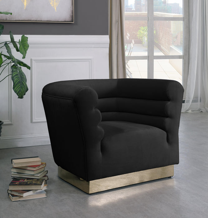 Bellini Black Velvet Chair - Royal Furniture & Gifts (MI) - Multi Location