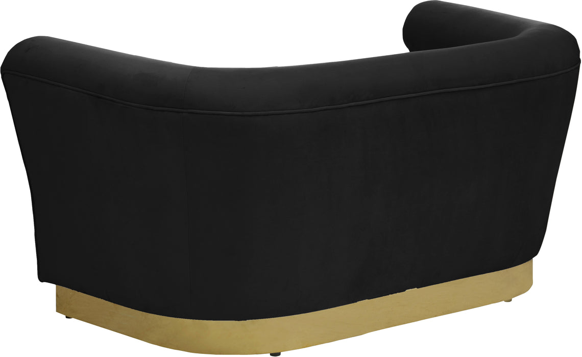 Bellini Black Velvet Loveseat - Royal Furniture & Gifts (MI) - Multi Location