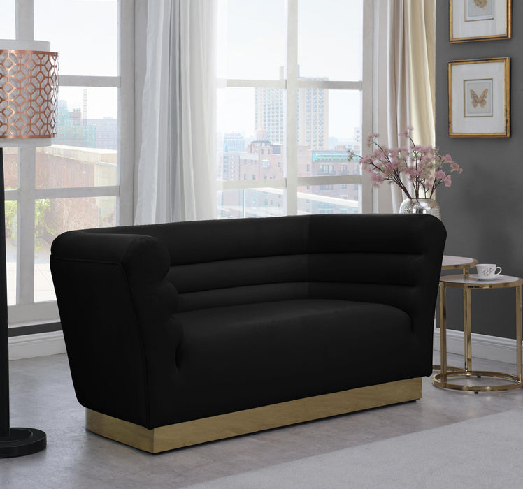 Bellini Black Velvet Loveseat - Royal Furniture & Gifts (MI) - Multi Location