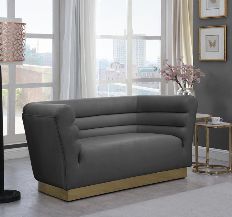Bellini Grey Velvet Loveseat - Royal Furniture & Gifts (MI) - Multi Location