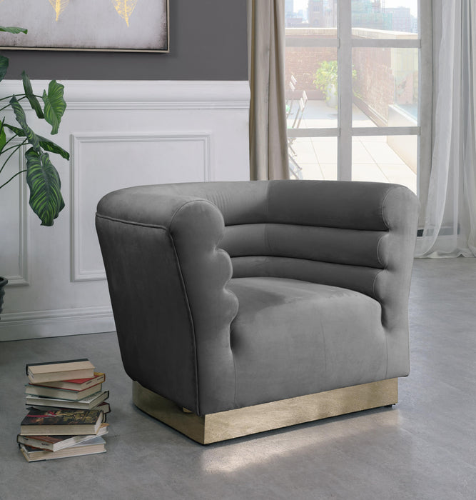 Bellini Grey Velvet Chair - Royal Furniture & Gifts (MI) - Multi Location