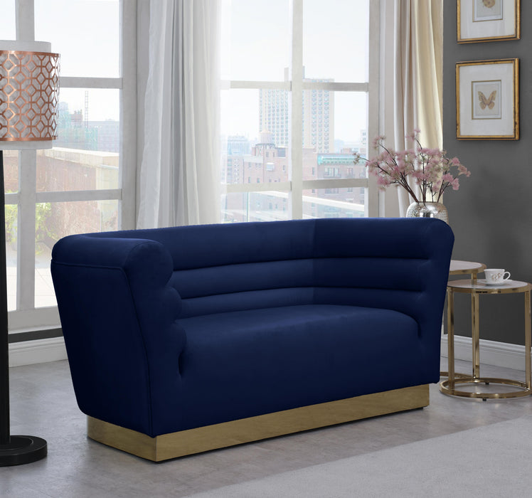 Bellini Navy Velvet Loveseat - Royal Furniture & Gifts (MI) - Multi Location