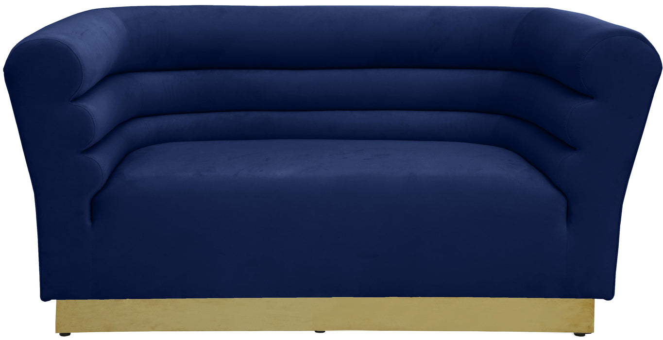 Bellini Navy Velvet Loveseat - Royal Furniture & Gifts (MI) - Multi Location