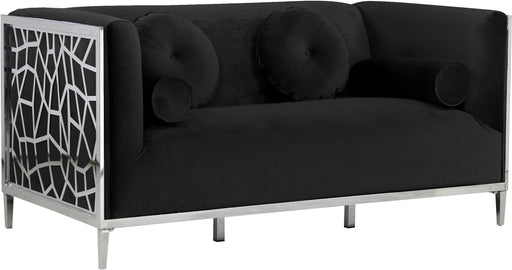 Opal Black Velvet Loveseat - Royal Furniture & Gifts (MI) - Multi Location