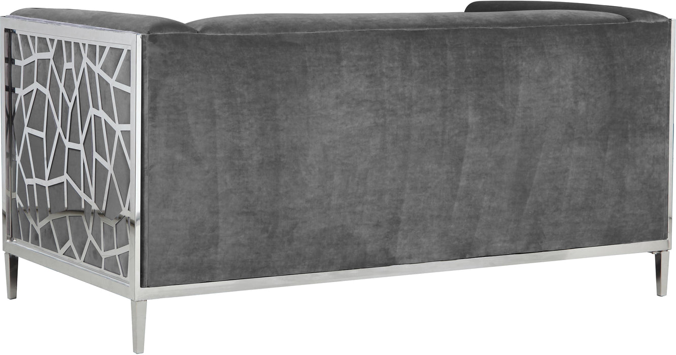 Opal Grey Velvet Loveseat - Royal Furniture & Gifts (MI) - Multi Location