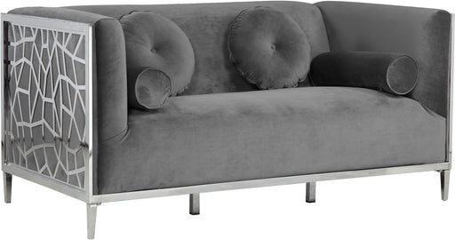 Opal Grey Velvet Loveseat - Royal Furniture & Gifts (MI) - Multi Location