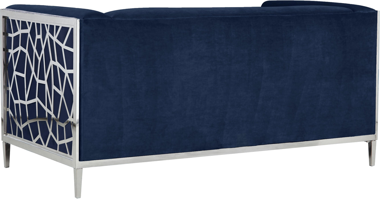 Opal Navy Velvet Loveseat - Royal Furniture & Gifts (MI) - Multi Location