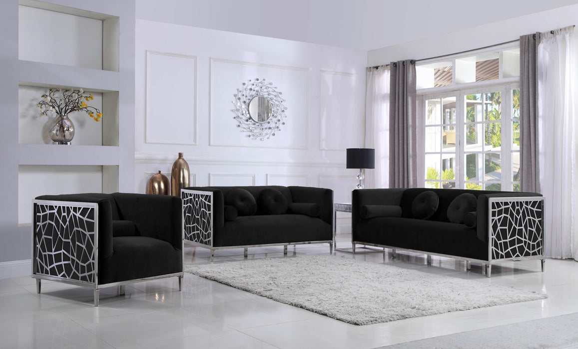 Opal Black Velvet Sofa - Royal Furniture & Gifts (MI) - Multi Location