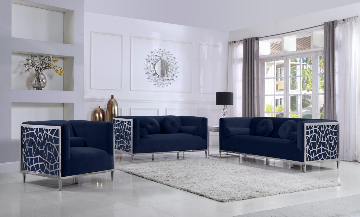 Opal Navy Velvet Loveseat - Royal Furniture & Gifts (MI) - Multi Location