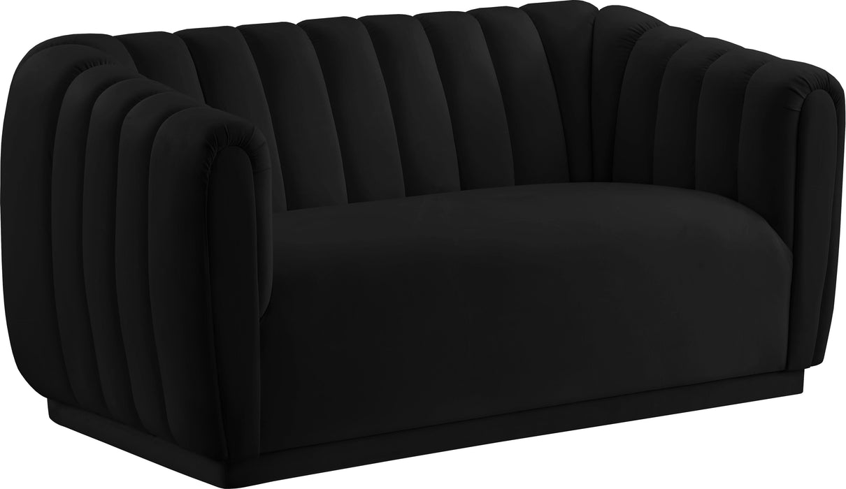 Dixie Black Velvet Loveseat - Royal Furniture & Gifts (MI) - Multi Location