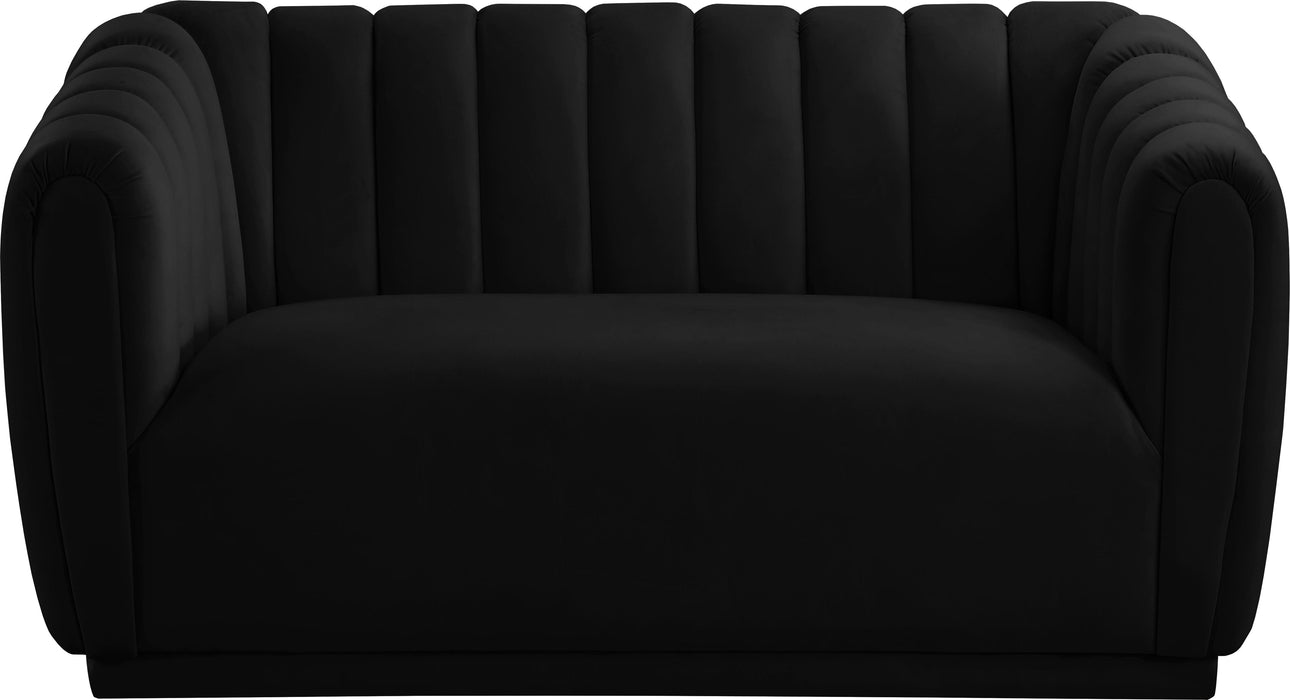 Dixie Black Velvet Loveseat - Royal Furniture & Gifts (MI) - Multi Location