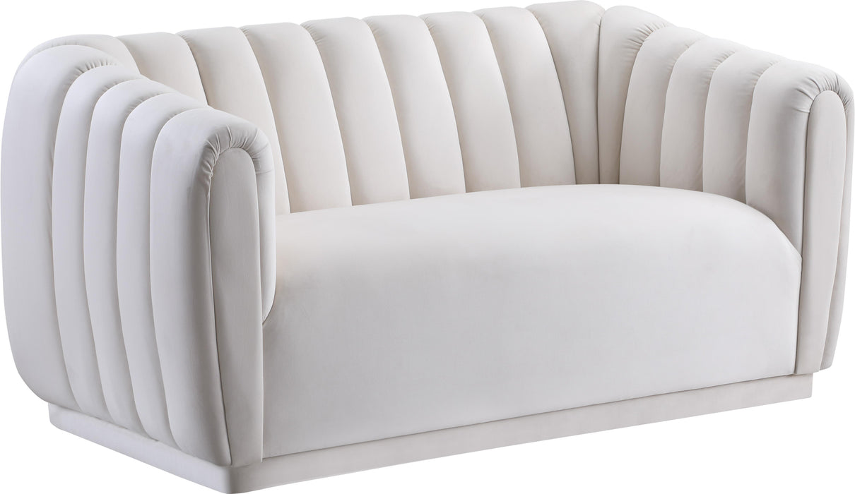 Dixie Cream Velvet Loveseat - Royal Furniture & Gifts (MI) - Multi Location