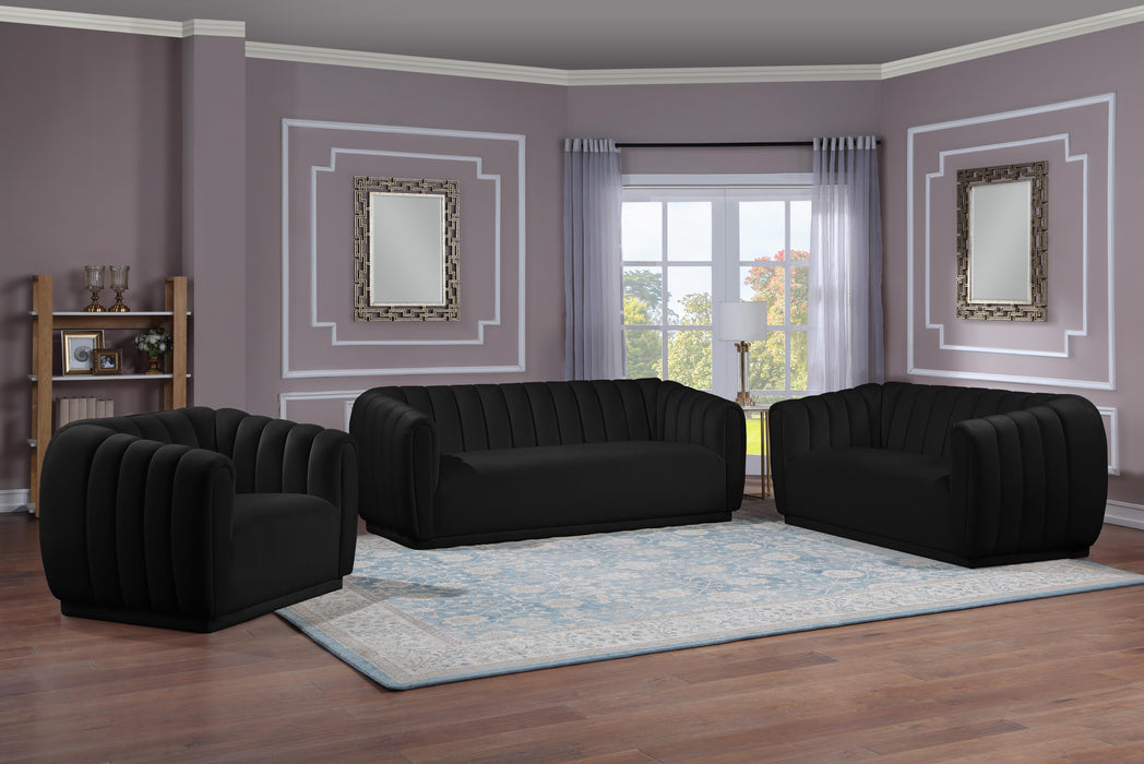 Dixie Black Velvet Loveseat - Royal Furniture & Gifts (MI) - Multi Location