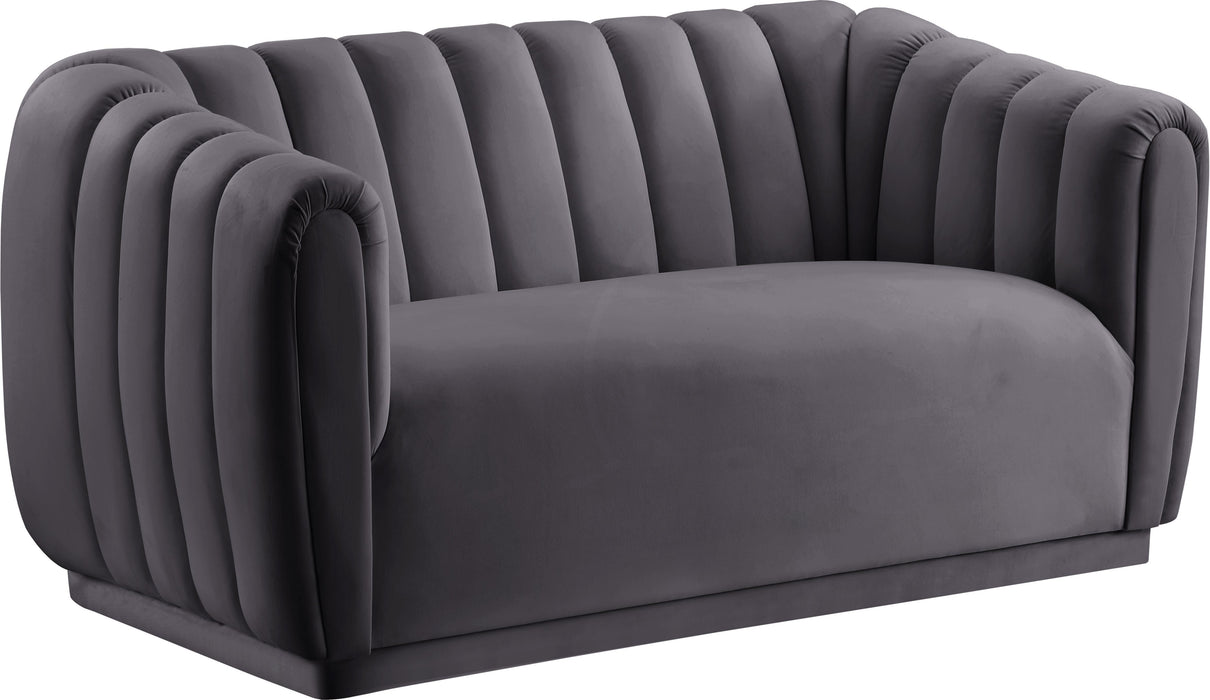 Dixie Grey Velvet Loveseat - Royal Furniture & Gifts (MI) - Multi Location
