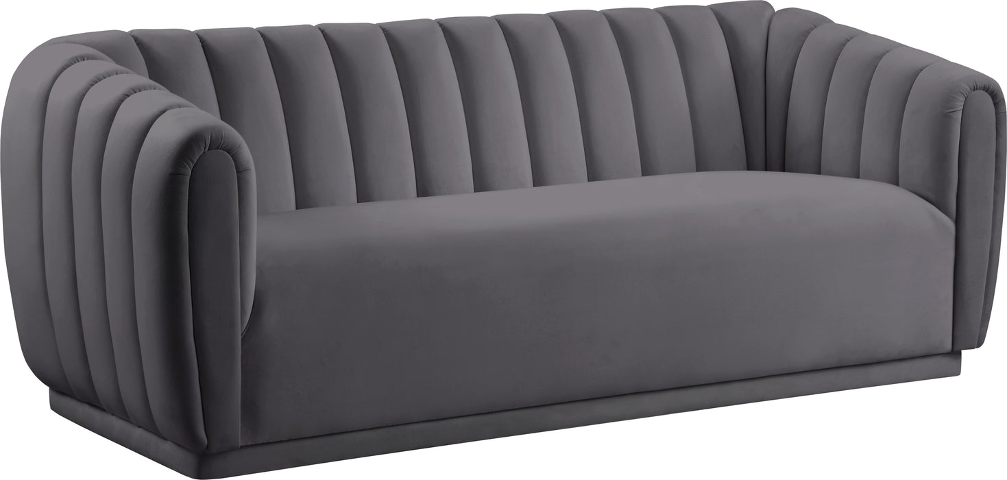 Dixie Grey Velvet Sofa - Royal Furniture & Gifts (MI) - Multi Location