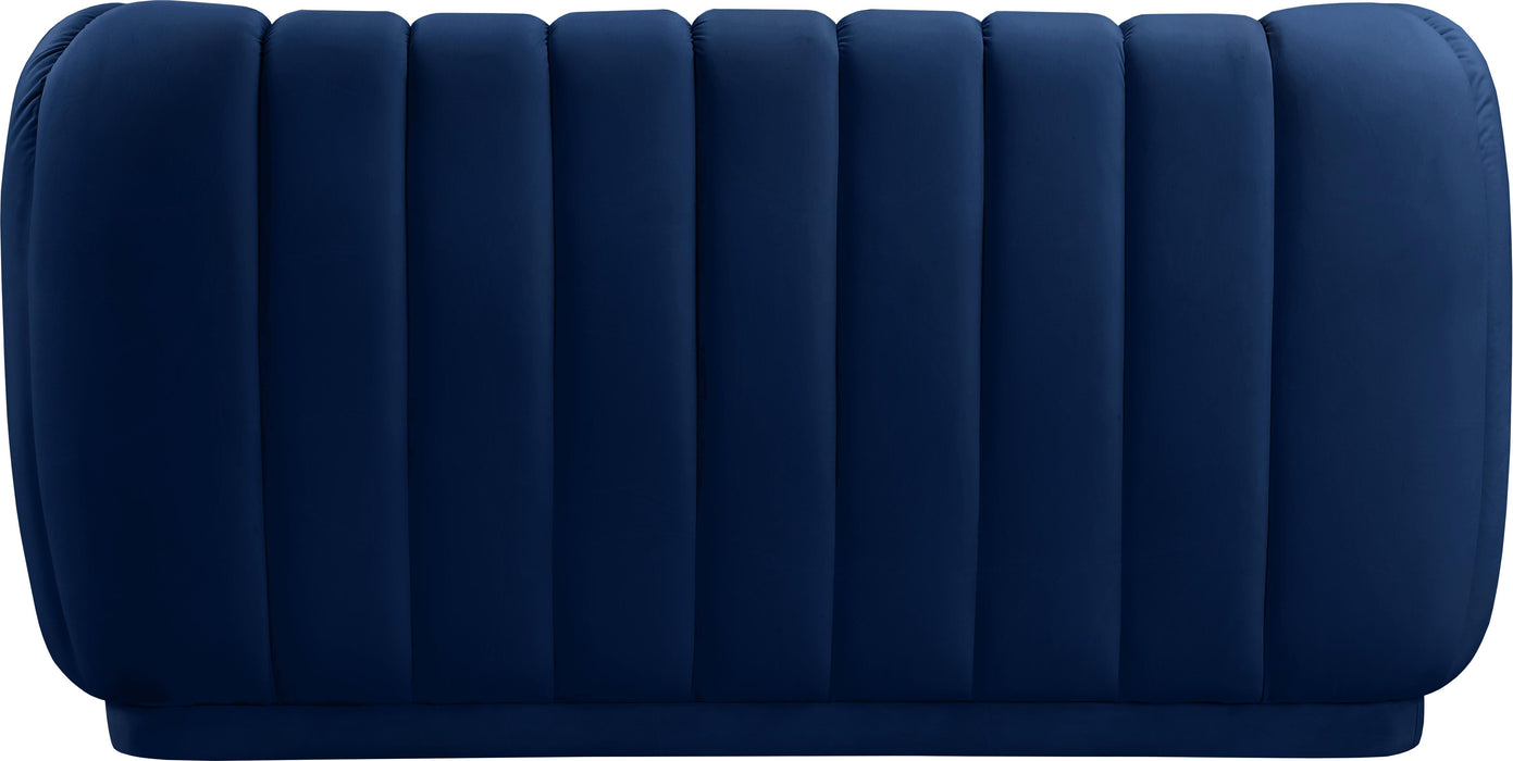 Dixie Navy Velvet Loveseat - Royal Furniture & Gifts (MI) - Multi Location