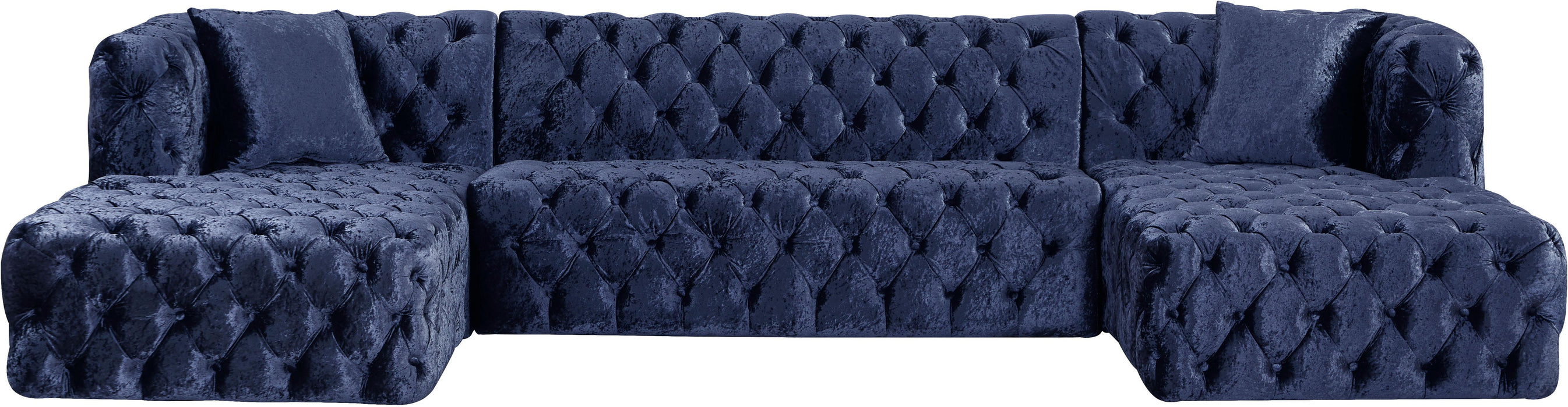 Coco Navy Velvet 3pc. Sectional (3 Boxes) - Royal Furniture & Gifts (MI) - Multi Location