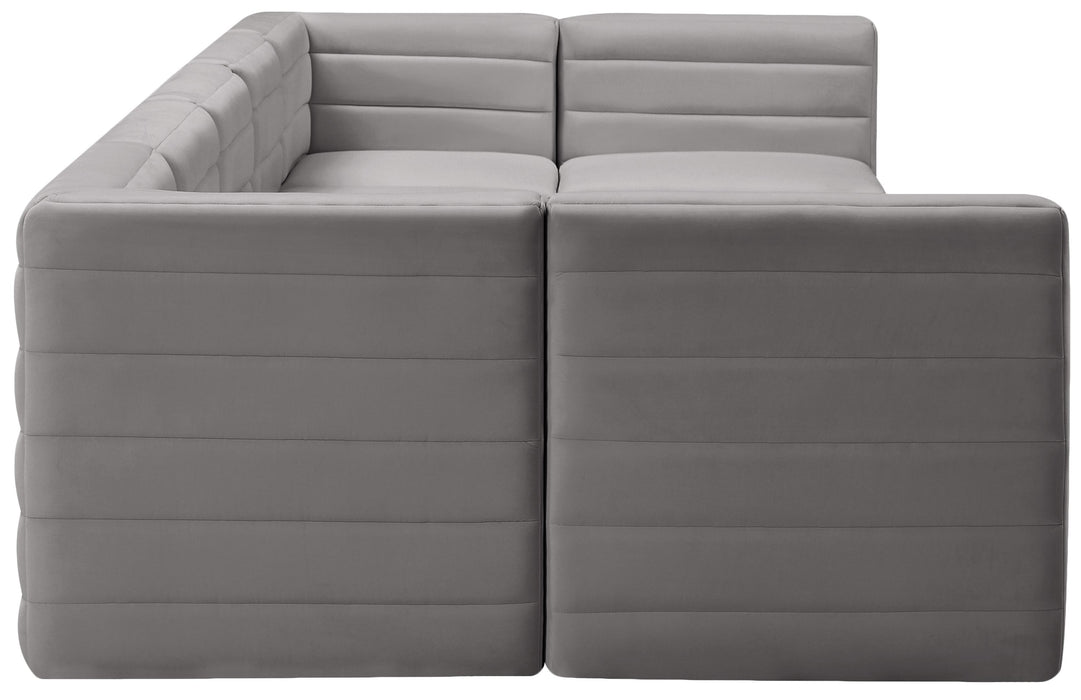 Quincy Grey Velvet Modular Sectional