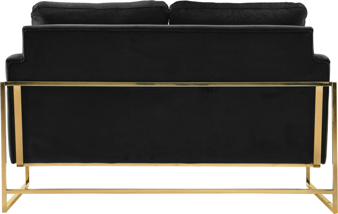 Mila Black Velvet Loveseat - Royal Furniture & Gifts (MI) - Multi Location
