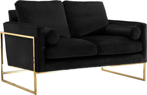Mila Black Velvet Loveseat - Royal Furniture & Gifts (MI) - Multi Location
