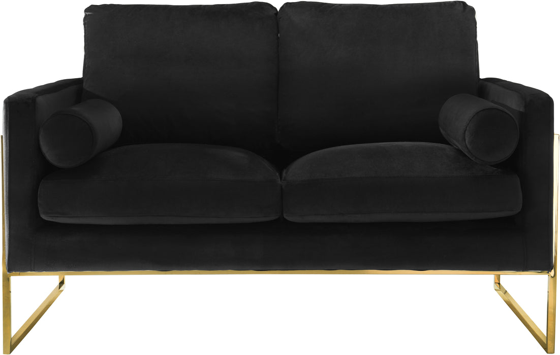 Mila Black Velvet Loveseat - Royal Furniture & Gifts (MI) - Multi Location