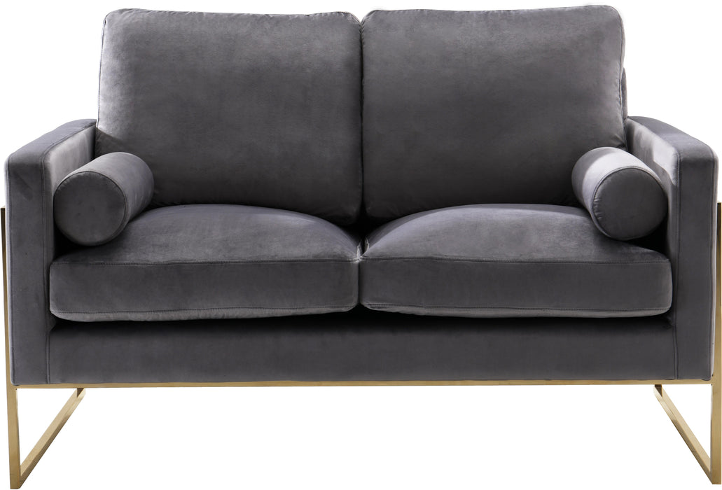 Mila Grey Velvet Loveseat - Royal Furniture & Gifts (MI) - Multi Location