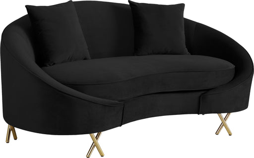 Serpentine Black Velvet Loveseat - Royal Furniture & Gifts (MI) - Multi Location