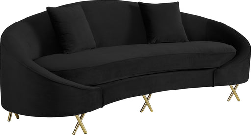 Serpentine Black Velvet Sofa - Royal Furniture & Gifts (MI) - Multi Location