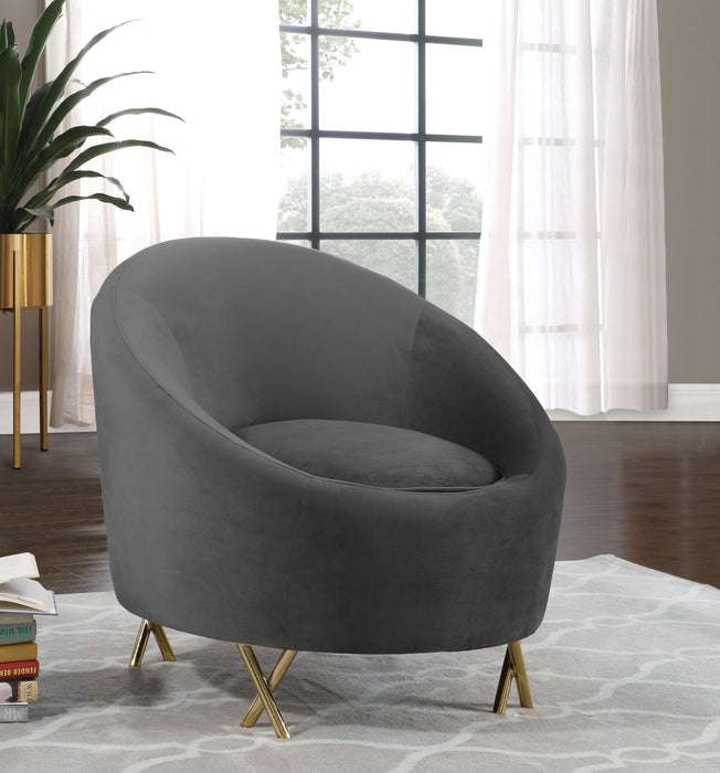 Serpentine Grey Velvet Chair - Royal Furniture & Gifts (MI) - Multi Location