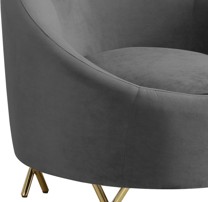 Serpentine Grey Velvet Chair - Royal Furniture & Gifts (MI) - Multi Location