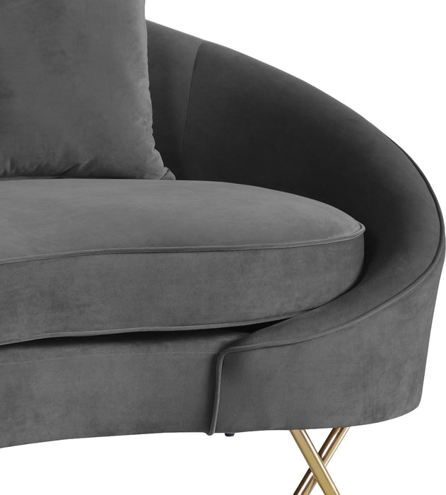 Serpentine Grey Velvet Sofa - Royal Furniture & Gifts (MI) - Multi Location