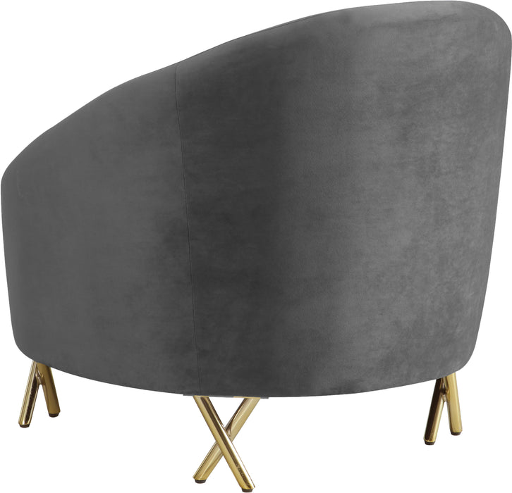 Serpentine Grey Velvet Chair - Royal Furniture & Gifts (MI) - Multi Location