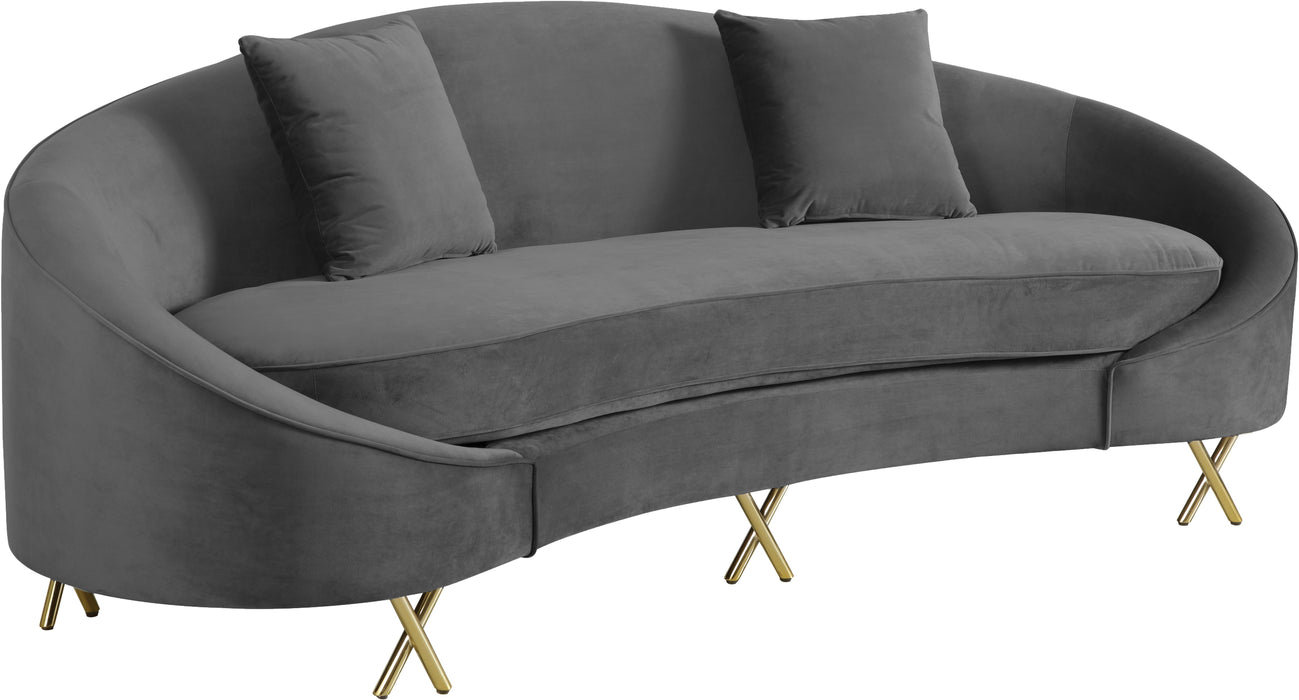Serpentine Grey Velvet Sofa - Royal Furniture & Gifts (MI) - Multi Location