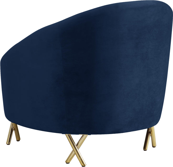 Serpentine Navy Velvet Chair - Royal Furniture & Gifts (MI) - Multi Location