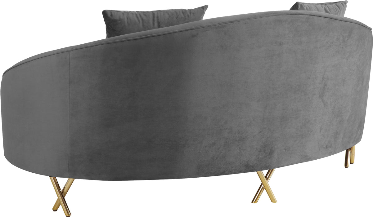 Serpentine Grey Velvet Loveseat - Royal Furniture & Gifts (MI) - Multi Location