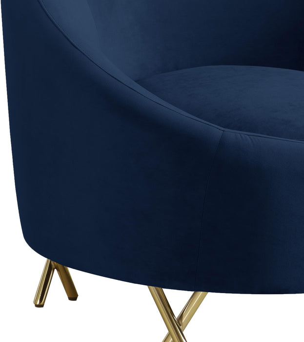 Serpentine Navy Velvet Chair - Royal Furniture & Gifts (MI) - Multi Location