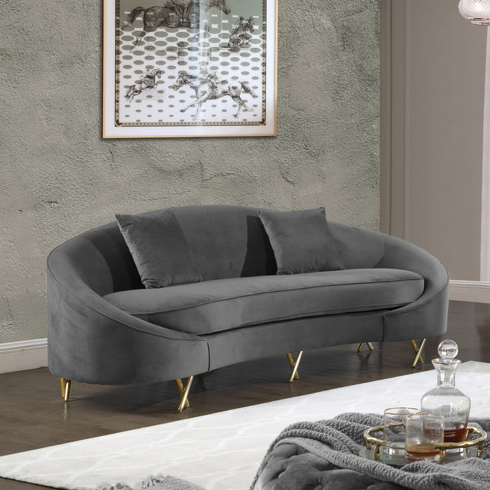 Serpentine Grey Velvet Sofa - Royal Furniture & Gifts (MI) - Multi Location