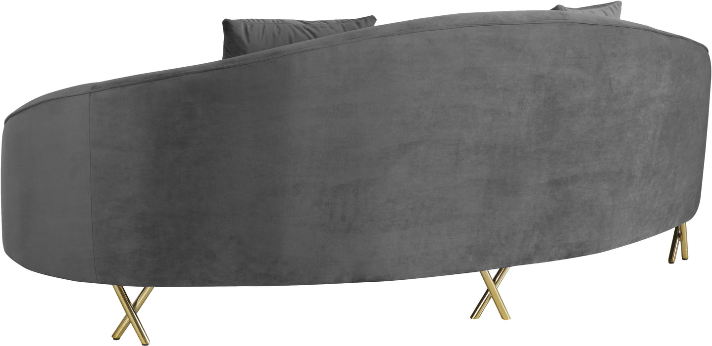 Serpentine Grey Velvet Sofa - Royal Furniture & Gifts (MI) - Multi Location