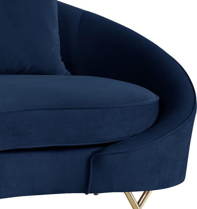 Serpentine Navy Velvet Loveseat - Royal Furniture & Gifts (MI) - Multi Location