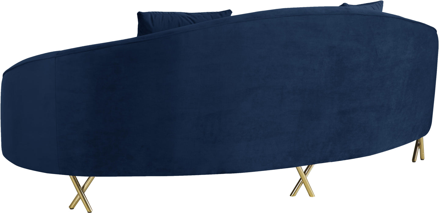 Serpentine Navy Velvet Sofa - Royal Furniture & Gifts (MI) - Multi Location