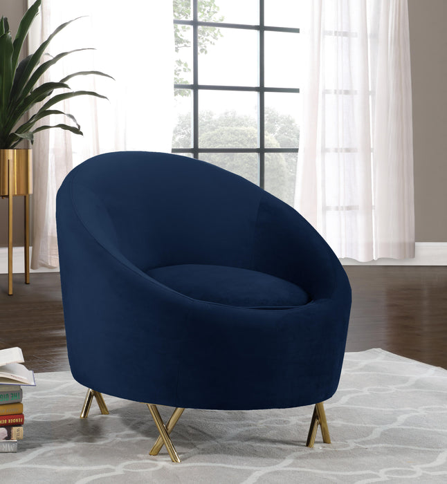 Serpentine Navy Velvet Chair - Royal Furniture & Gifts (MI) - Multi Location