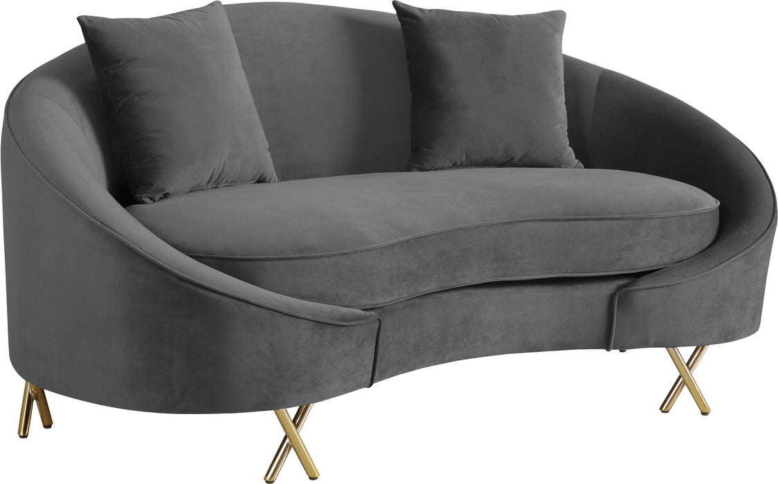 Serpentine Grey Velvet Loveseat - Royal Furniture & Gifts (MI) - Multi Location