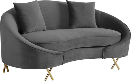 Serpentine Grey Velvet Loveseat - Royal Furniture & Gifts (MI) - Multi Location