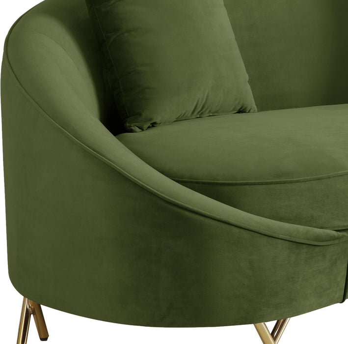 Serpentine Olive Velvet Sofa - Royal Furniture & Gifts (MI) - Multi Location