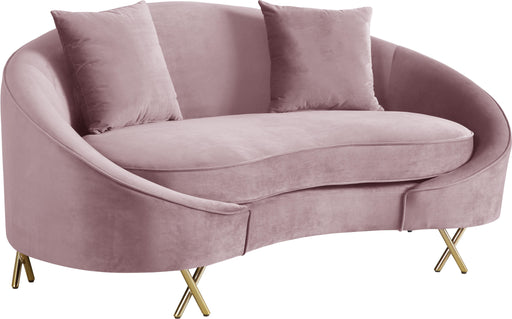 Serpentine Pink Velvet Loveseat - Royal Furniture & Gifts (MI) - Multi Location
