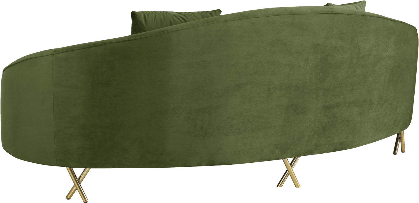 Serpentine Olive Velvet Sofa - Royal Furniture & Gifts (MI) - Multi Location
