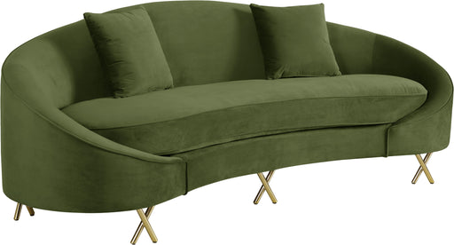 Serpentine Olive Velvet Sofa - Royal Furniture & Gifts (MI) - Multi Location